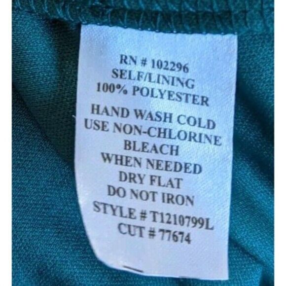 Connected Apparel Dress Hunter Green Glitter Short Sleeve V-Neck Size 22W - Picture 6 of 9